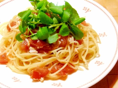 ツナとクレソンの冷製パスタ